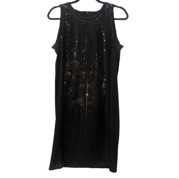 Michael Kors Metallic Two-Tone Sequin Crepe Dress - Picture 2 of 8